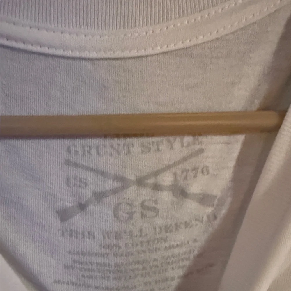 Grunt Style White T-Shirt with Blue and Red Graphic - Picture 4 of 5